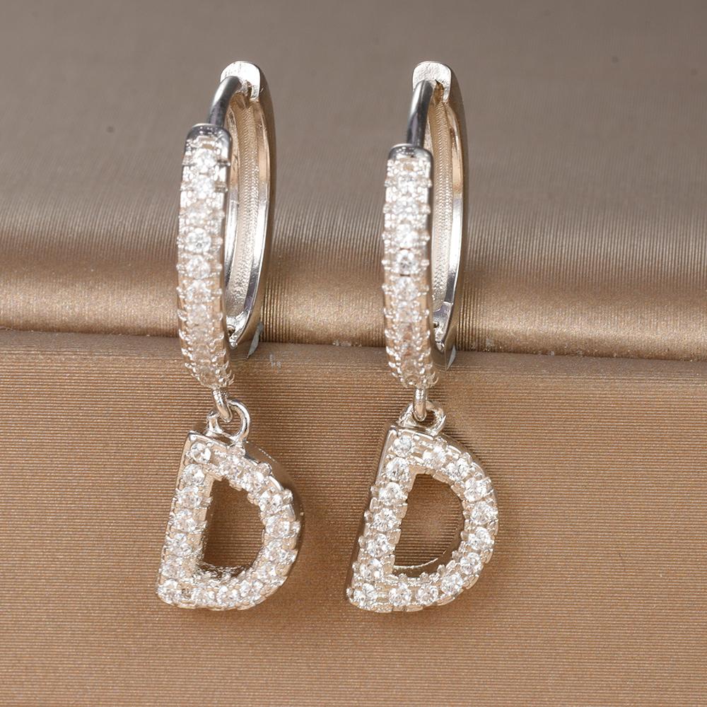 Silver Color Stainless Steel 26 Letters Hoop Earrings For Women A-Z Crystal Zircon Cartilage Piercing Earrings Wedding Jewelry
Silver Color Stainless Steel 26 Letters Hoop Earrings For Women A-Z Crystal Zircon Cartilage Piercing Earrings Wedding Jewelry