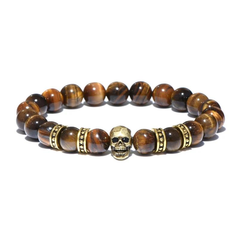 Gothic Skull Bracelet For Men 8mm Smooth Tiger Eyes Stone Strand Braslet Accessories Hombre Gifts For Him Vintage Jewelry Joias
Gothic Skull Bracelet For Men 8mm Smooth Tiger Eyes Stone Strand Braslet Accessories Hombre Gifts For Him Vintage Jewelry Joias