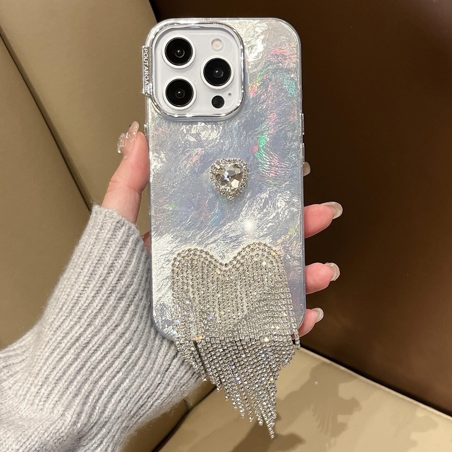 For iPhone 16 Pro Max Case PC TPU Phone Back Cover Glacier Pattern with Rhinestones Heart Tassel A
For iPhone 16 Pro Max Case PC TPU Phone Back Cover Glacier Pattern with Rhinestones Heart Tassel A
