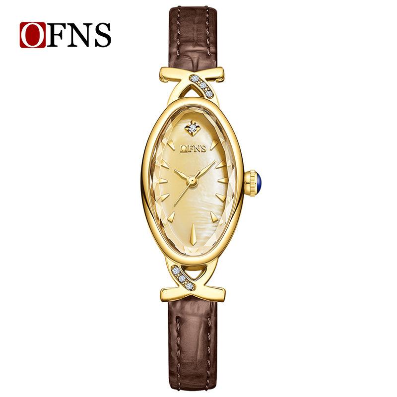 Ofns Watch Oval Fritillary Disc Waterproof Quartz Watch Vintage Exquisite Ladies Watch
Ofns Watch Oval Fritillary Disc Waterproof Quartz Watch Vintage Exquisite Ladies Watch