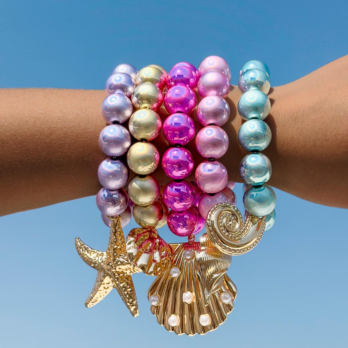 Summer New Ocean Vacation Style Sea Star Scallop Pendant Colorful Beaded Bracelet Women s Jewelry Travel Resort Bracelet
Summer New Ocean Vacation Style Sea Star Scallop Pendant Colorful Beaded Bracelet Women s Jewelry Travel Resort Bracelet