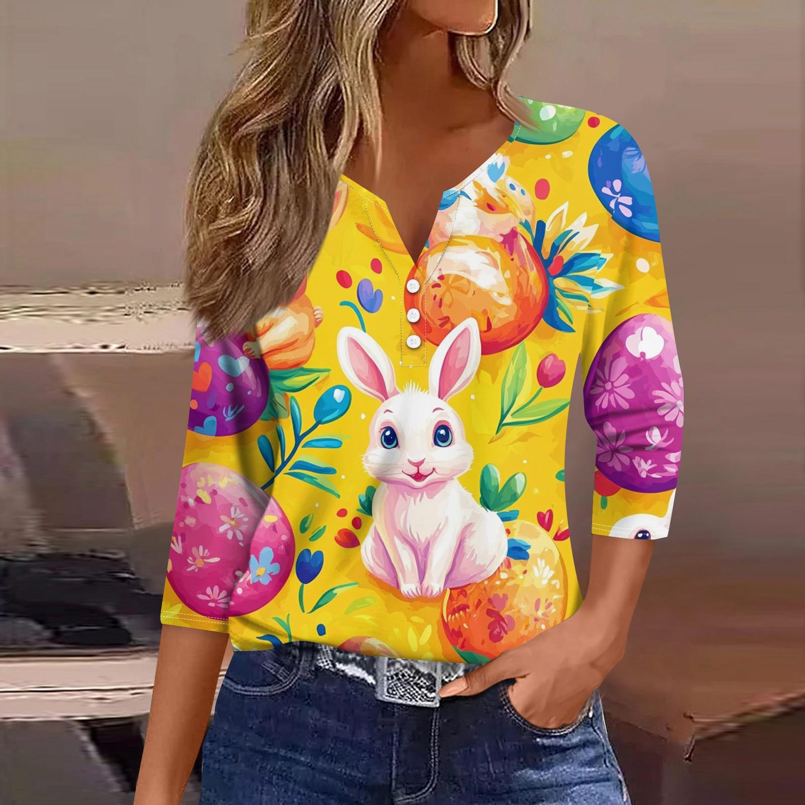 Жіноча футболка з принтом на ґудзиках, рукав 3/4, повсякденна мода на вихідні, базовий V-подібний виріз, звичайний топ XL жовтий
Жіноча футболка з принтом на ґудзиках, рукав 3/4, повсякденна мода на вихідні, базовий V-подібний виріз, звичайний топ XL жовтий