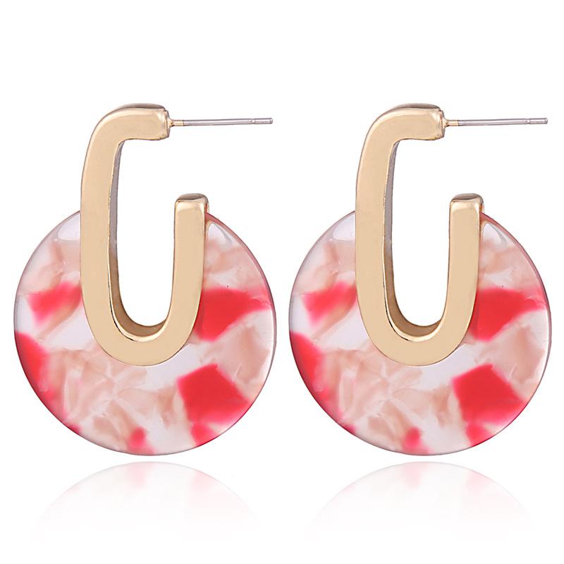 Новые европейские и американские круглые серьги U-образной формы, геометрические акриловые разноцветные серьги красный
Новые европейские и американские круглые серьги U-образной формы, геометрические акриловые разноцветные серьги красный