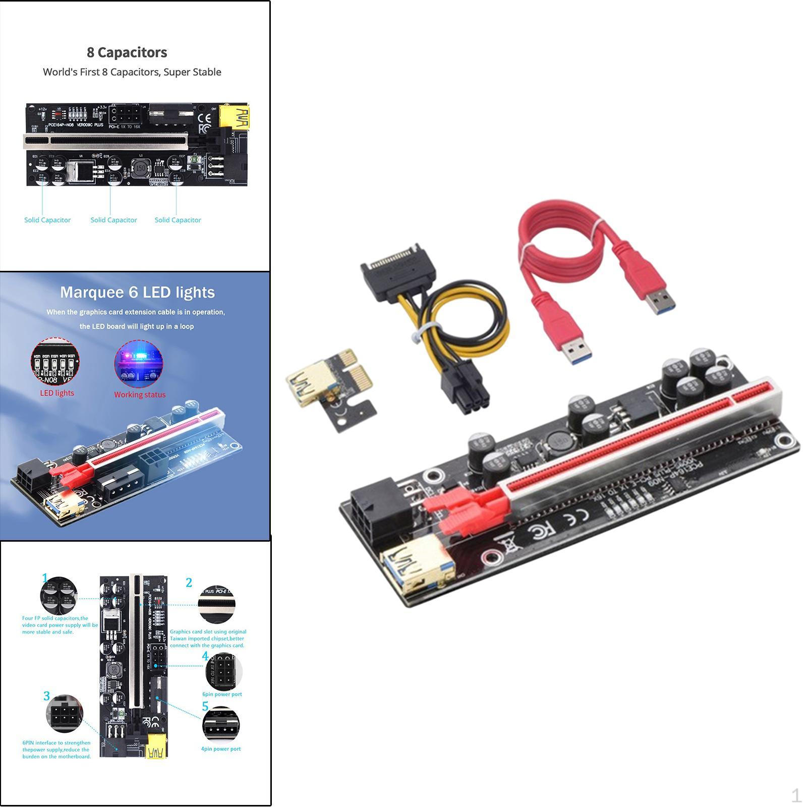Adapter with 6-Pin Riser Version 010 And LED Capacitors for Power Supply Single Interface
Adapter with 6-Pin Riser Version 010 And LED Capacitors for Power Supply Single Interface