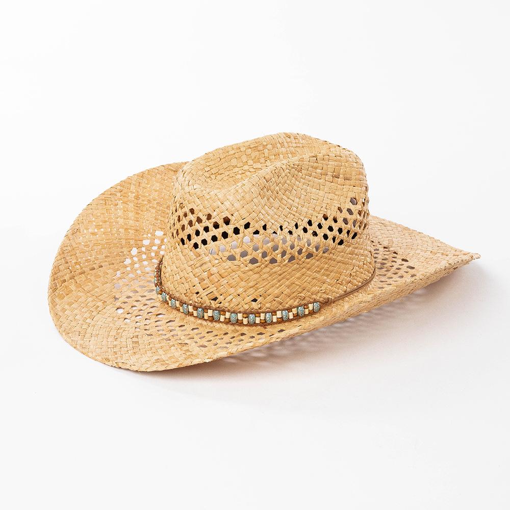 USPOP Hand-woven hollow raffia cowboy hat with wooden beads L 59cm
USPOP Hand-woven hollow raffia cowboy hat with wooden beads L 59cm