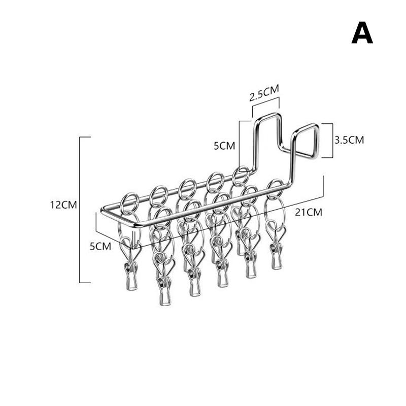 10/16 Clips Sock Drying Rack Wall-Mounted Stainless Steel Underwear Drying Rack Durable With Detachable Clips Space Saving
10/16 Clips Sock Drying Rack Wall-Mounted Stainless Steel Underwear Drying Rack Durable With Detachable Clips Space Saving