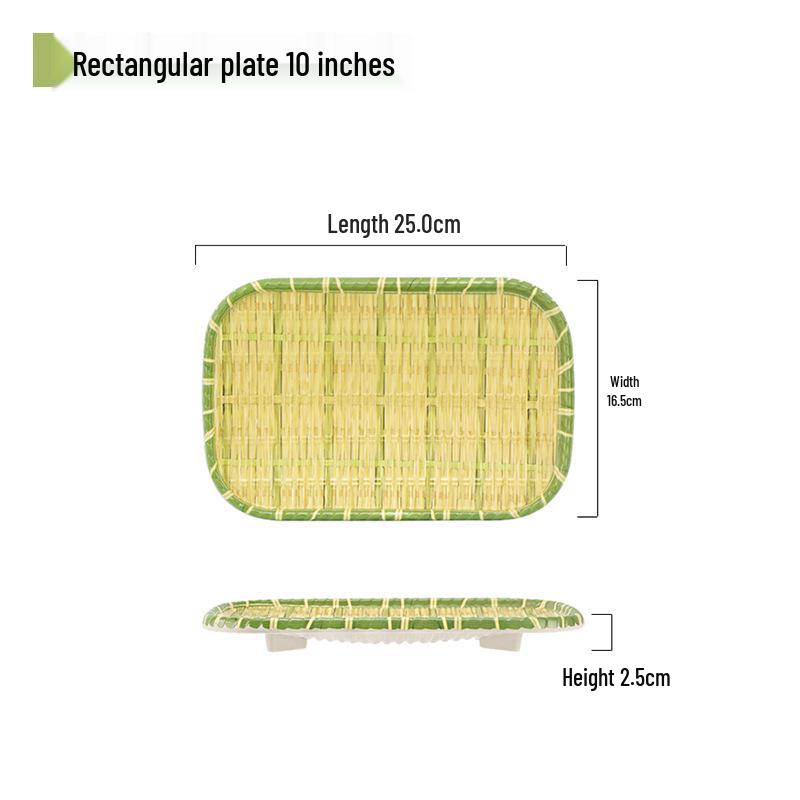Утолщенная меламиновая креативная тарелка в стиле ротанга для барбекю и хот-пота
