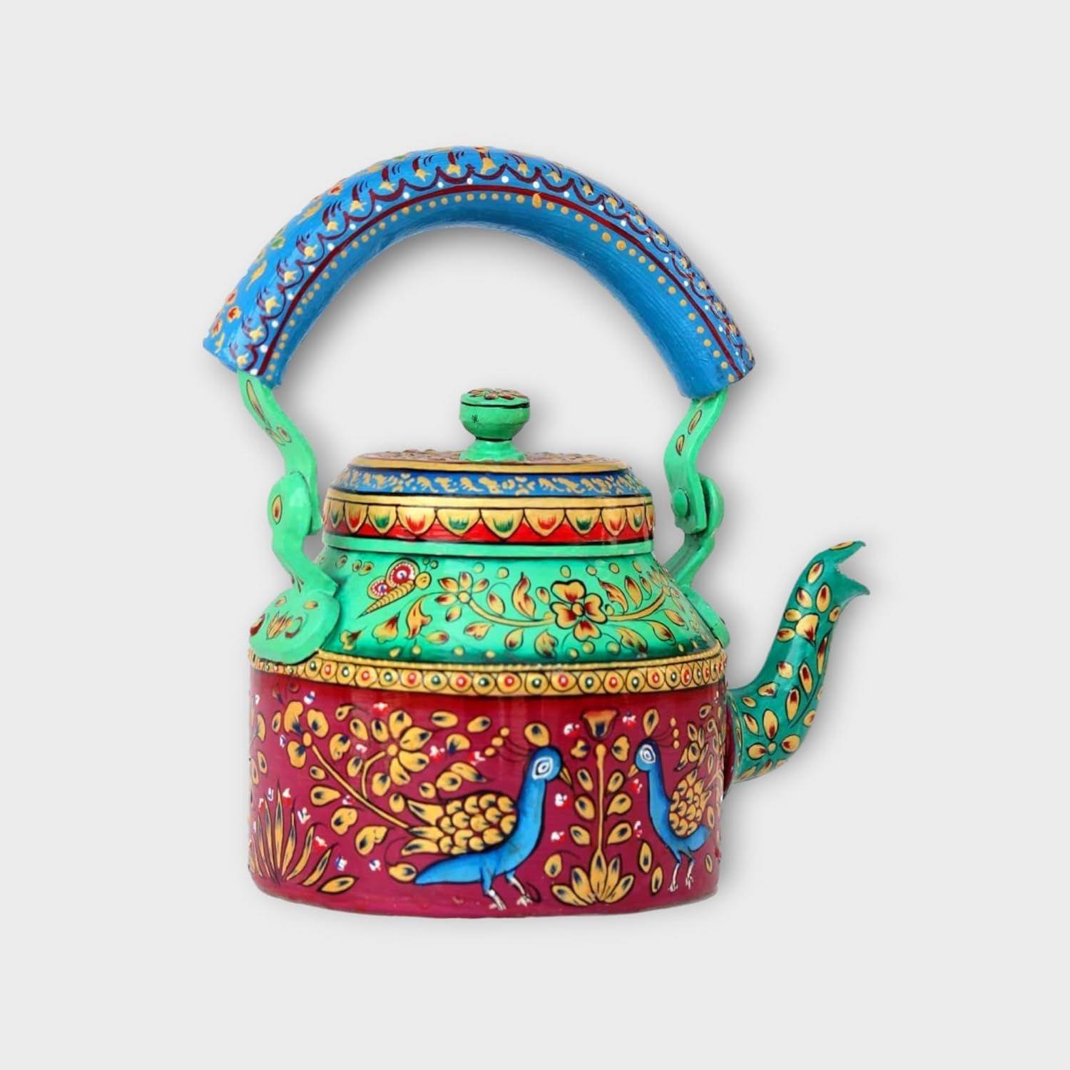 Расписанный вручную традиционный алюминиевый красочный декоративный чайник(6 дюймов) (многоцветный)
Расписанный вручную традиционный алюминиевый красочный декоративный чайник(6 дюймов) (многоцветный)