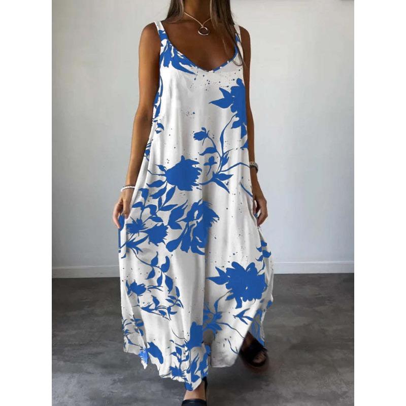 women s Floral Print V Neck Spaghetti Strap Loose Fit Maxi Dress Boho Vacation A Line Dress 3XL небо синє кольору
women s Floral Print V Neck Spaghetti Strap Loose Fit Maxi Dress Boho Vacation A Line Dress 3XL небо синє кольору