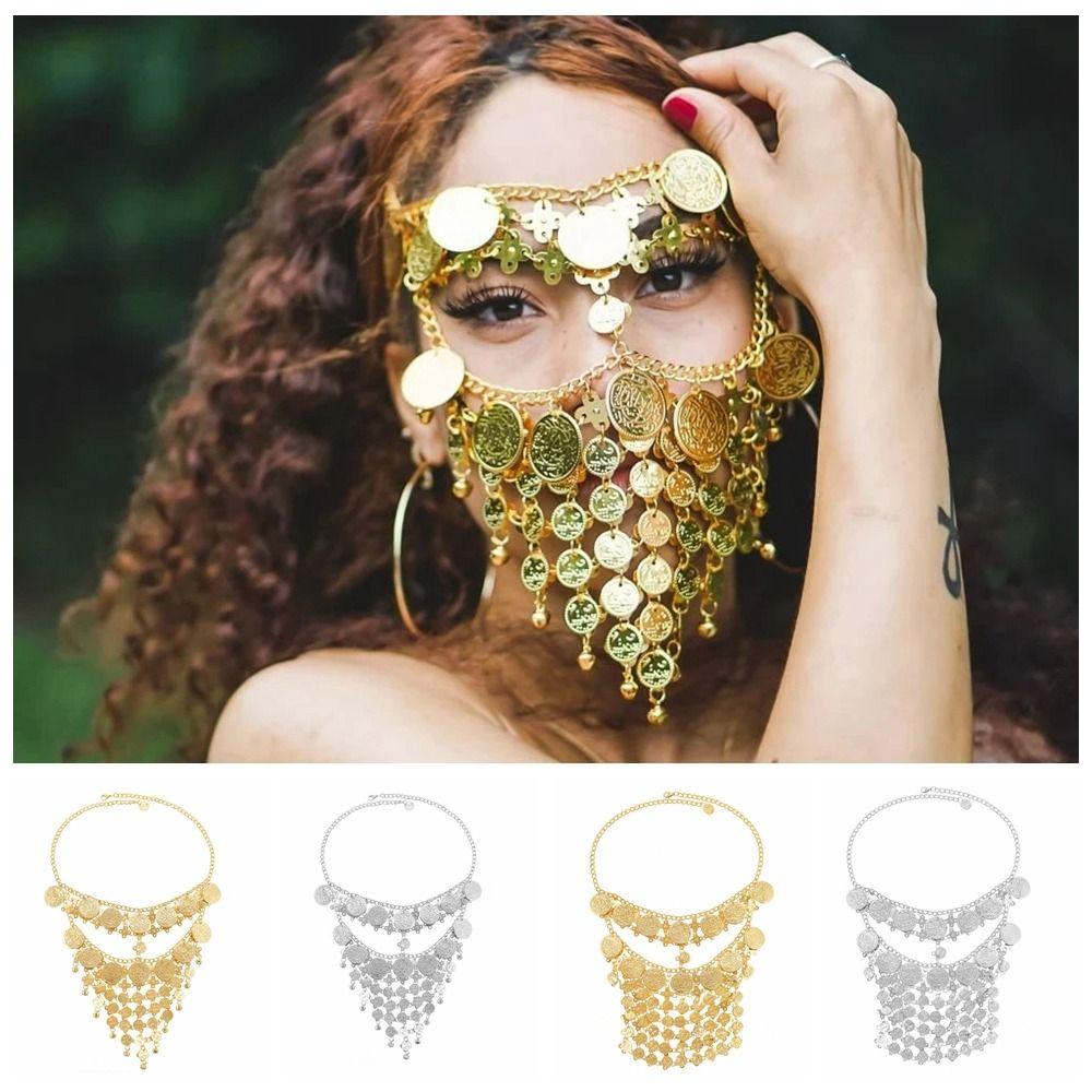 Long Tassel Belly Dance Face Veil Coin Bell Masquerade Mask Dance Mask Belly Dance Stage Style A Gold
Long Tassel Belly Dance Face Veil Coin Bell Masquerade Mask Dance Mask Belly Dance Stage Style A Gold