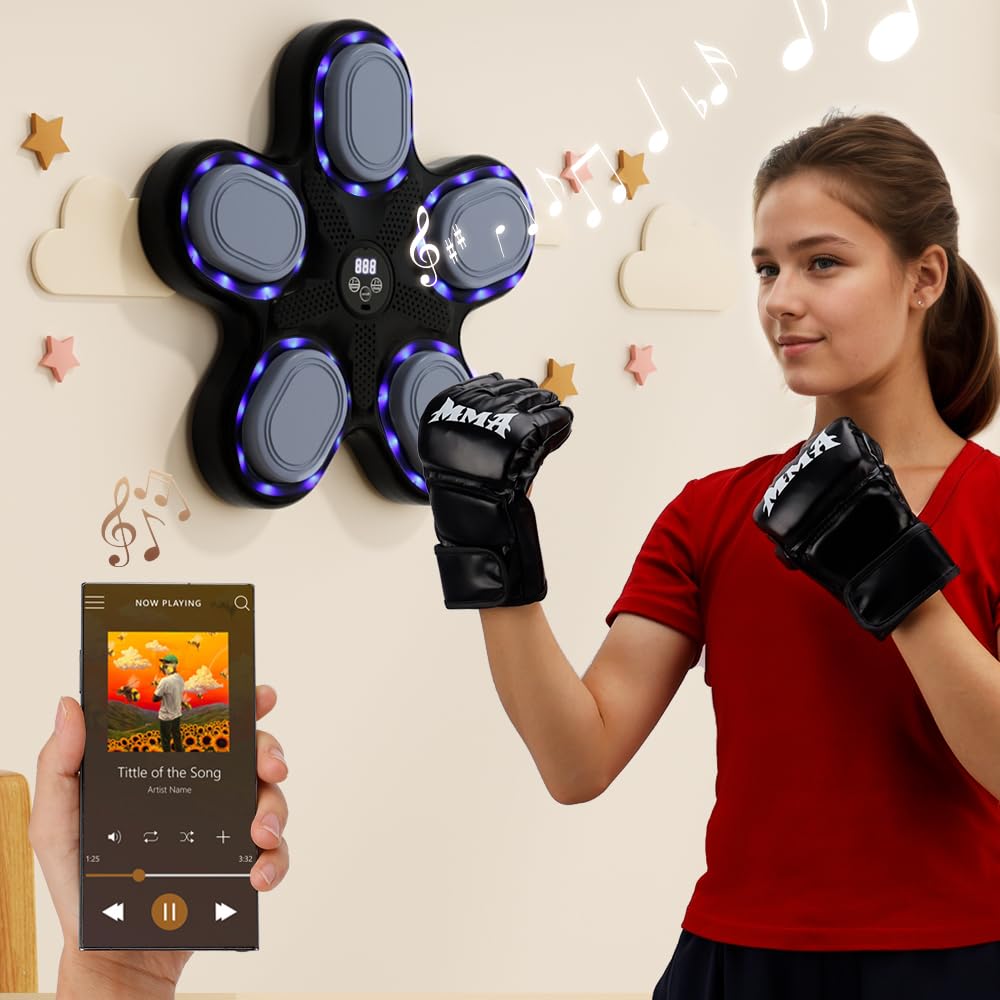 Frezon Music Boxing Machine Punching Machine - Includes Boxing Gloves - Stress Relief, Exercise, LED Lights, Home Use, Smart Music Sync, Cardio Exerci
Frezon Music Boxing Machine Punching Machine - Includes Boxing Gloves - Stress Relief, Exercise, LED Lights, Home Use, Smart Music Sync, Cardio Exerci