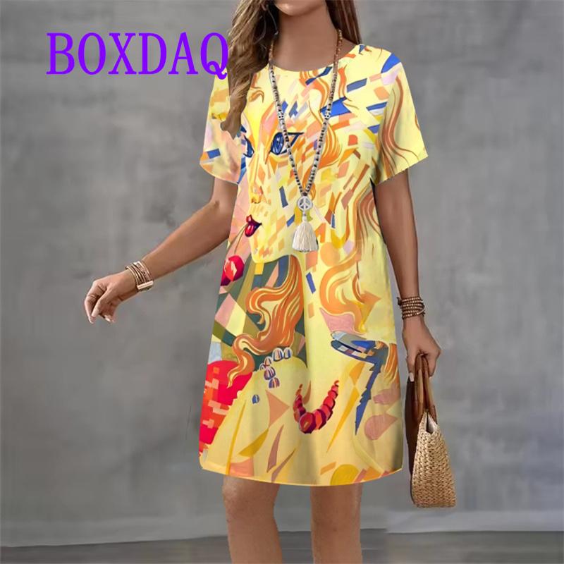 Gradient check Pattern For Ladies Dress Vintage Short Sleeve O-Neck Loose Casual A-Line Dress Summer Print Women Sundress S
Gradient check Pattern For Ladies Dress Vintage Short Sleeve O-Neck Loose Casual A-Line Dress Summer Print Women Sundress S