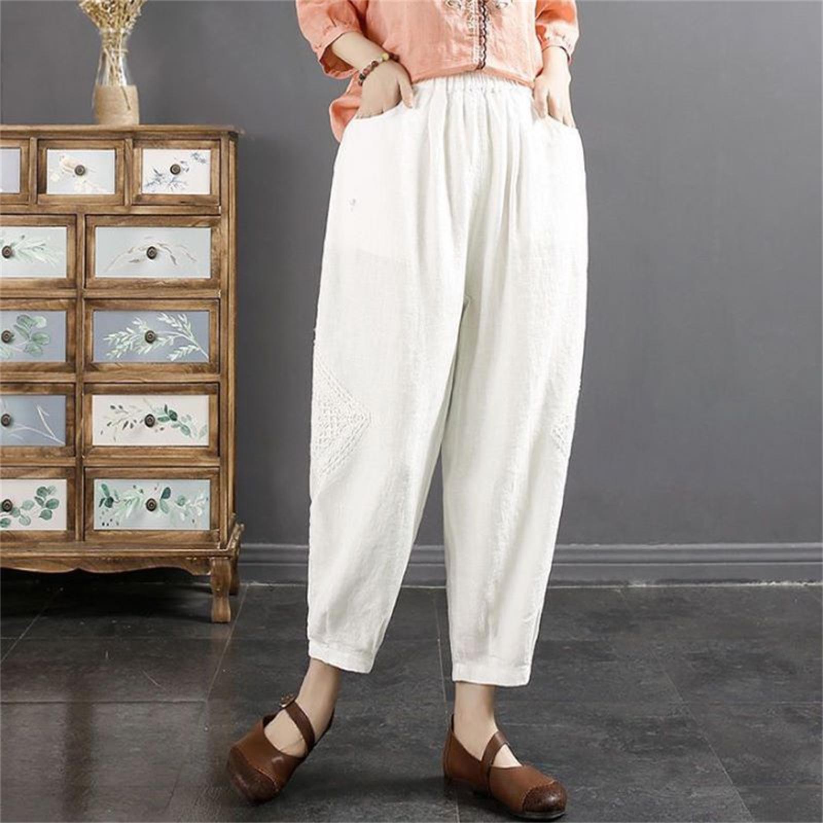 Women s Casual Relaxed Fit Artistic Lace Trim Patchwork Embroidered Cotton Linen Blend Bell Bottom Cropped Pants XL
Women s Casual Relaxed Fit Artistic Lace Trim Patchwork Embroidered Cotton Linen Blend Bell Bottom Cropped Pants XL