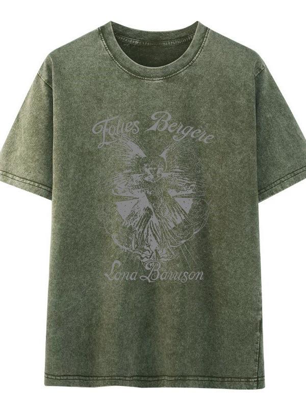 Unisex Distressed Cotton Short Sleeve T-shirt - Summer American Trend, Loose Fit, Printed Design, Plus Size Options Medium темно-зелений колір
Unisex Distressed Cotton Short Sleeve T-shirt - Summer American Trend, Loose Fit, Printed Design, Plus Size Options Medium темно-зелений колір
