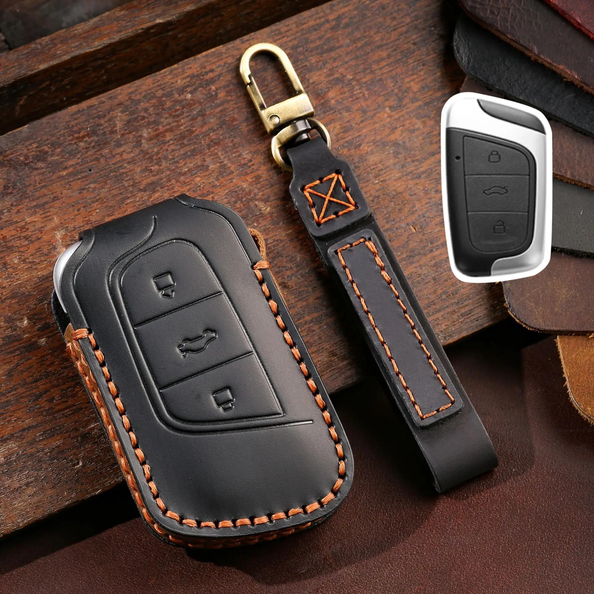 Leather Car Key Cover Keychain Holder Case Protector for Chery Eq1 Little Ant 3button Smart Remote Keyless Go Shell Accessories чорний
Leather Car Key Cover Keychain Holder Case Protector for Chery Eq1 Little Ant 3button Smart Remote Keyless Go Shell Accessories чорний