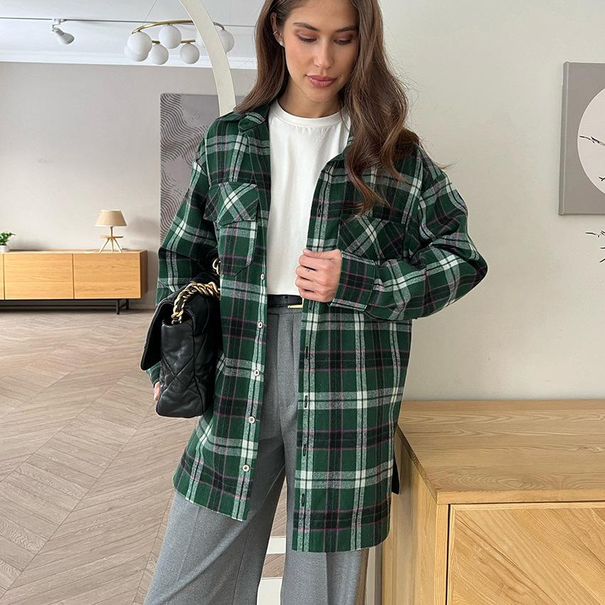 Vintage Loose Plaid Women s Shirt Fashion Lapel Long Sleeve Office Lady Shirts And Blouses Tops Female Clothing S зелёный
Vintage Loose Plaid Women s Shirt Fashion Lapel Long Sleeve Office Lady Shirts And Blouses Tops Female Clothing S зелёный
