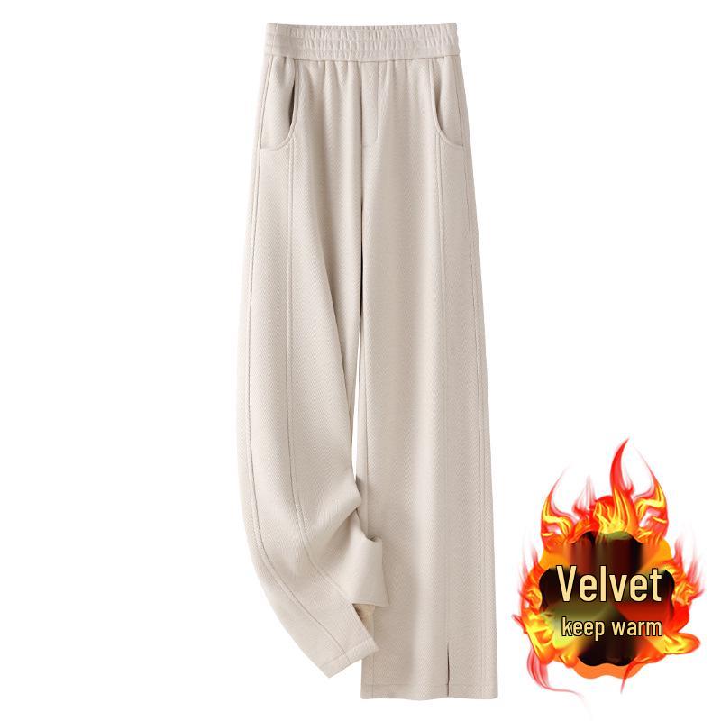Women s Beige Herringbone Wool-Blend Fleece-Lined Slit Pants 2024 - Autumn/Winter Straight-Leg Wide-Leg Casual Style S
Women s Beige Herringbone Wool-Blend Fleece-Lined Slit Pants 2024 - Autumn/Winter Straight-Leg Wide-Leg Casual Style S