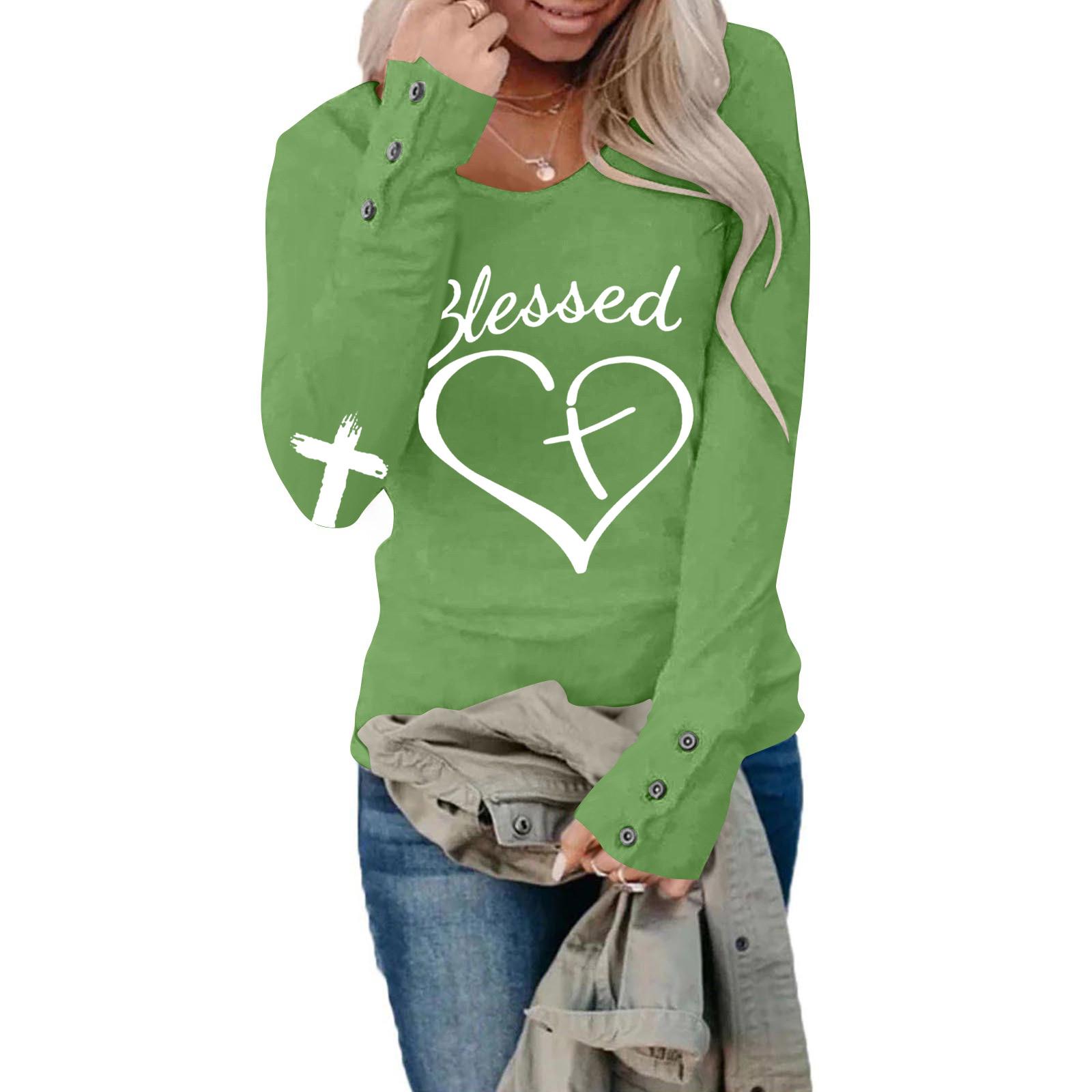 Женские футболки с длинным рукавом, с круглым рукавом, повседневная графическая футболка с вертикальным крестом, XXXL зелёный
Женские футболки с длинным рукавом, с круглым рукавом, повседневная графическая футболка с вертикальным крестом, XXXL зелёный
