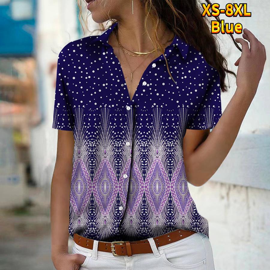 2025 Summer New Fashion Women s Retro Printed Short Sleeve V-neck Casual Button-down Shirt Top XS синій
2025 Summer New Fashion Women s Retro Printed Short Sleeve V-neck Casual Button-down Shirt Top XS синій