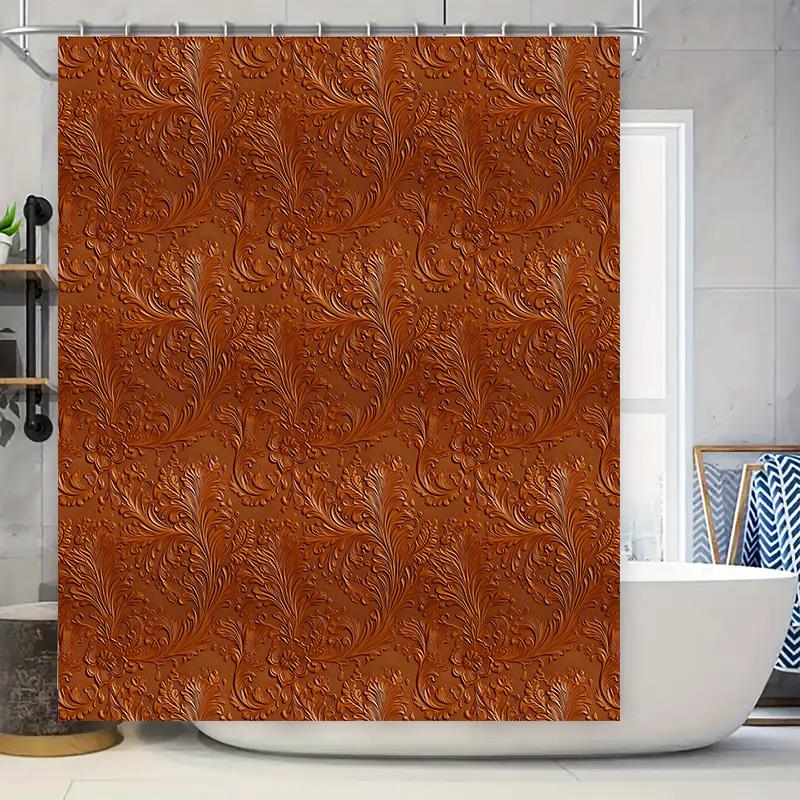 Elegant 3D Embossed Shower Curtain With Floral Pattern For Bathroom Decor Rustic Copper Waterproof Fabric Size: 72X84 Inches (18 W60H190(CM)-1 Pcs
Elegant 3D Embossed Shower Curtain With Floral Pattern For Bathroom Decor Rustic Copper Waterproof Fabric Size: 72X84 Inches (18 W60H190(CM)-1 Pcs