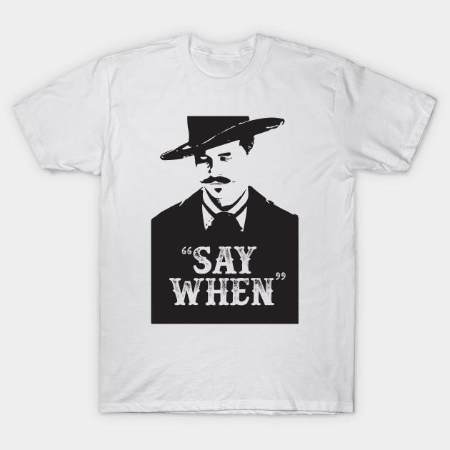 Men Black Print T-shirt Doc Holiday - Say When - Tombstone - Movie Quotes - Westerns - Usa No-Cut Transfer Paper Print Cotton Tshirt M білий
Men Black Print T-shirt Doc Holiday - Say When - Tombstone - Movie Quotes - Westerns - Usa No-Cut Transfer Paper Print Cotton Tshirt M білий