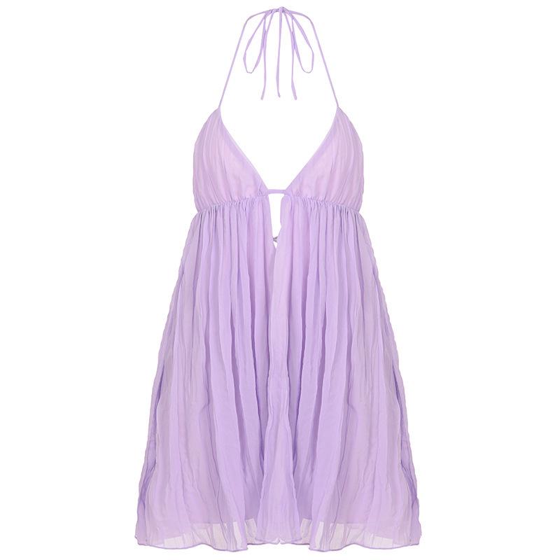 European & American V-neck Strappy A-line Fluffy Dress: Women s Vacation Open Back Camisole Fashion. Small фиолетовый
European & American V-neck Strappy A-line Fluffy Dress: Women s Vacation Open Back Camisole Fashion. Small фиолетовый