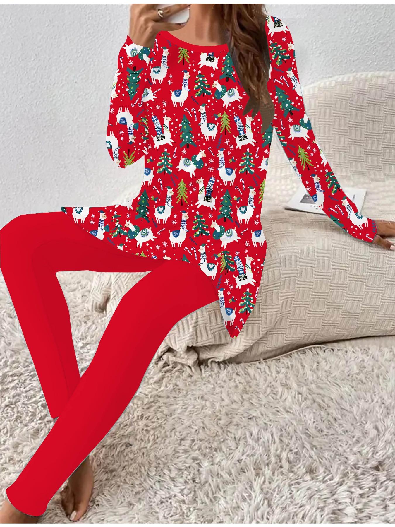 Евро-американская мода 3D Рождественский принт Женский четырехсезонный комплект из двух предметов: футболка с длинным рукавом + длинные брюки. Идеальный подарок на Новый год и Рождество 8XL красный
Евро-американская мода 3D Рождественский принт Женский четырехсезонный комплект из двух предметов: футболка с длинным рукавом + длинные брюки. Идеальный подарок на Новый год и Рождество 8XL красный