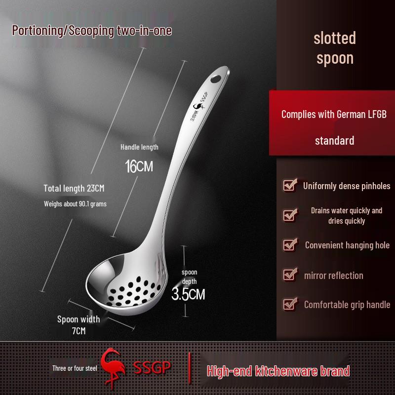 San Si Steel® 304 Stainless Steel Large Soup Ladle - Food-Grade Deepened Spoon for Serving and Drinking Soup
San Si Steel® 304 Stainless Steel Large Soup Ladle - Food-Grade Deepened Spoon for Serving and Drinking Soup