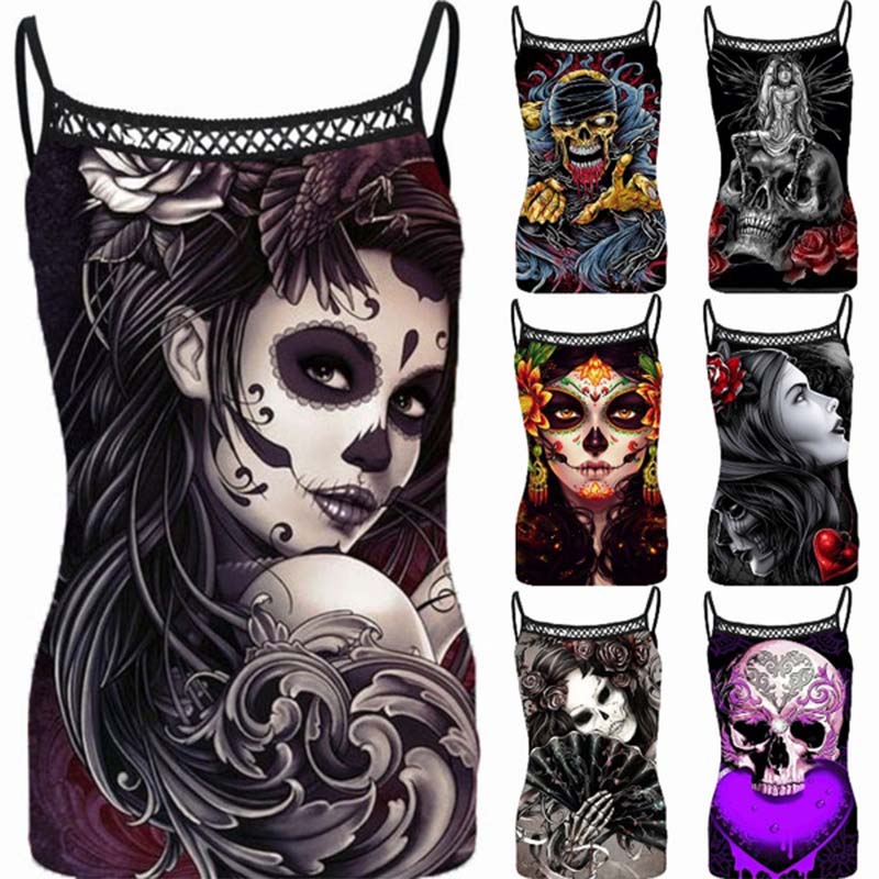 Camisole Лето Женщины Мода Печать Готический стиль Без рукавов Топы Кружева Пэчворк Повседневные Топы Танк
Camisole Лето Женщины Мода Печать Готический стиль Без рукавов Топы Кружева Пэчворк Повседневные Топы Танк
