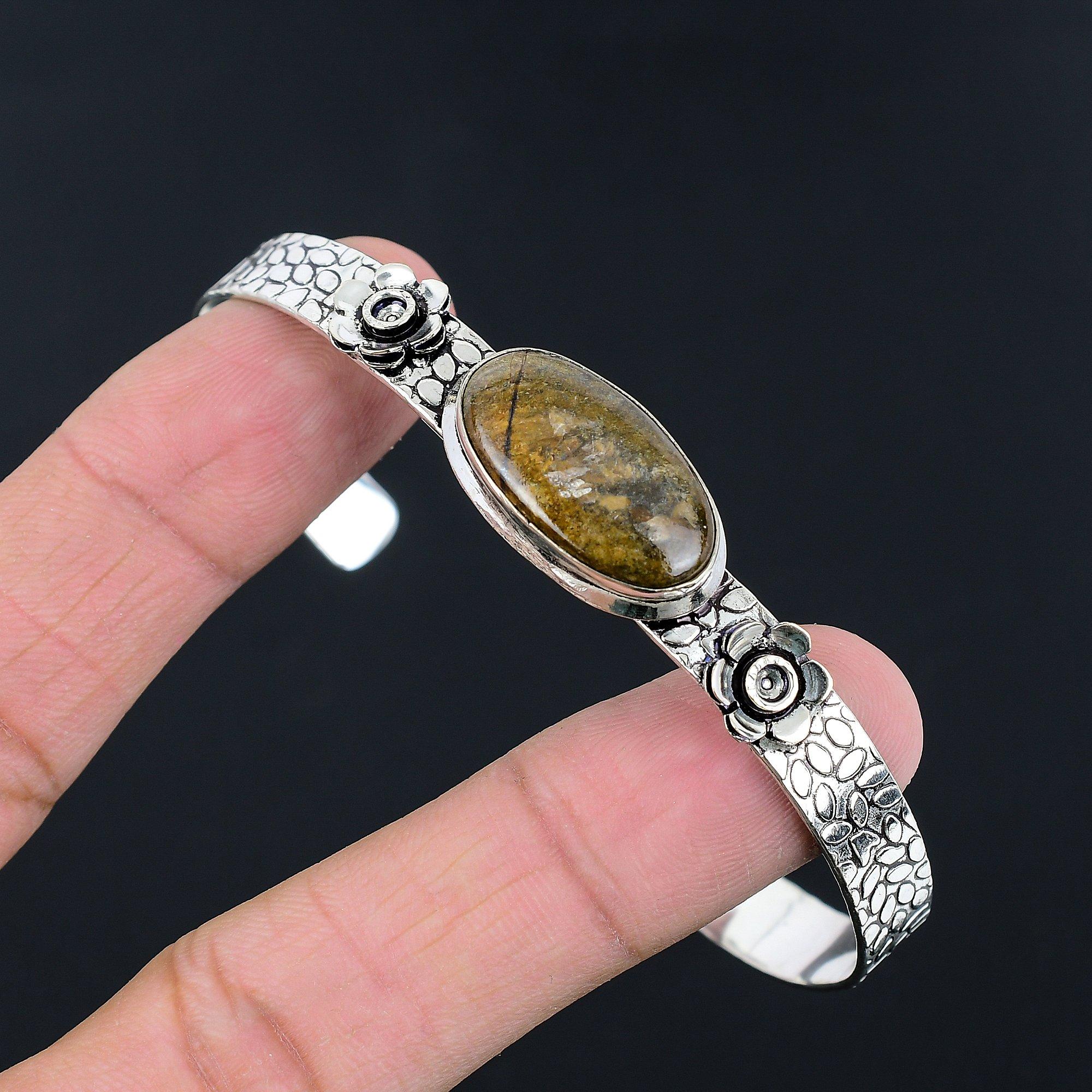 Daughters Day Sale 925 Sterling Silver Bronzite Stone Wedding New Bangle Jewelry Adjustable
Daughters Day Sale 925 Sterling Silver Bronzite Stone Wedding New Bangle Jewelry Adjustable