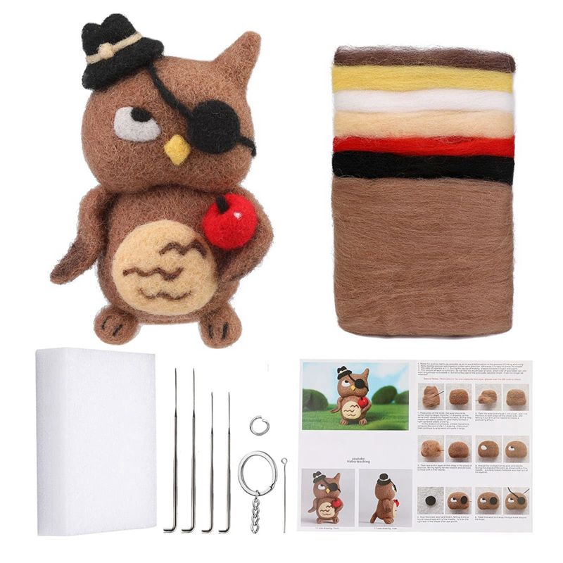 AEE4-Needle Felting Kit Needle Felting Supplies Set Kit Owls Animal Doll With Wool Roving, Felting Needles, Foam Mat And Wool Fe
AEE4-Needle Felting Kit Needle Felting Supplies Set Kit Owls Animal Doll With Wool Roving, Felting Needles, Foam Mat And Wool Fe
