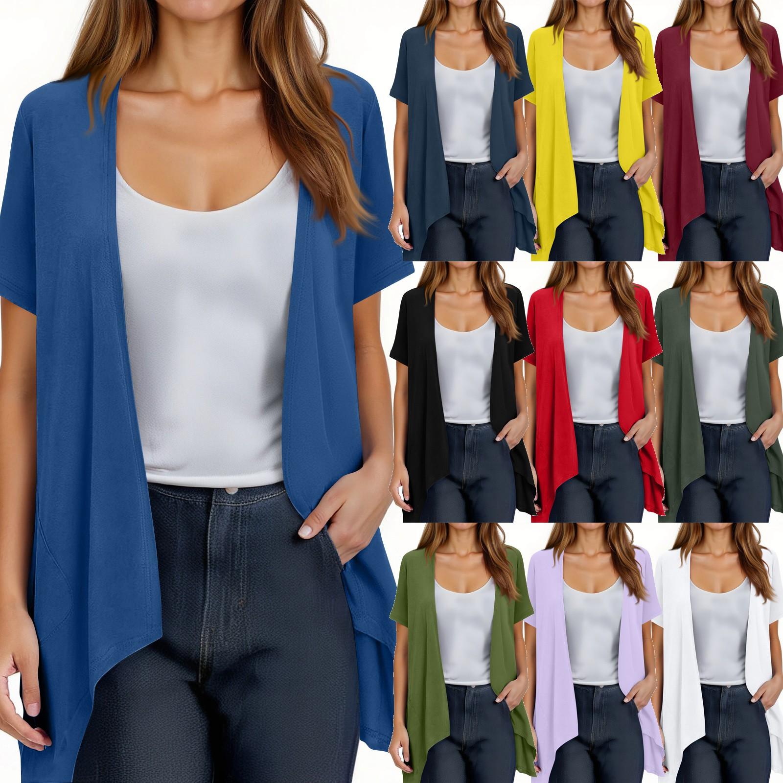 Women s Fashion Solid Color Irregular Hem Short Sleeve Cardigan Pocket Jacket XL жовтий
Women s Fashion Solid Color Irregular Hem Short Sleeve Cardigan Pocket Jacket XL жовтий