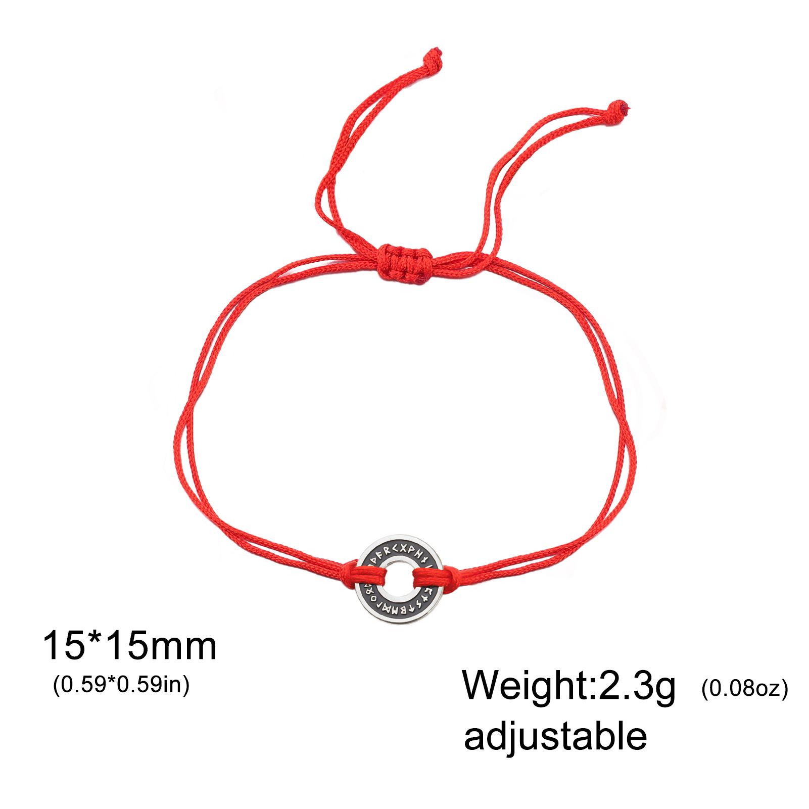 Stainless Steel Nordic Runes Round Charm Bracelet Women Men Adjustable Black Red Rope Bracelets Amulet Protective Jewelry Gift Adjustable
Stainless Steel Nordic Runes Round Charm Bracelet Women Men Adjustable Black Red Rope Bracelets Amulet Protective Jewelry Gift Adjustable