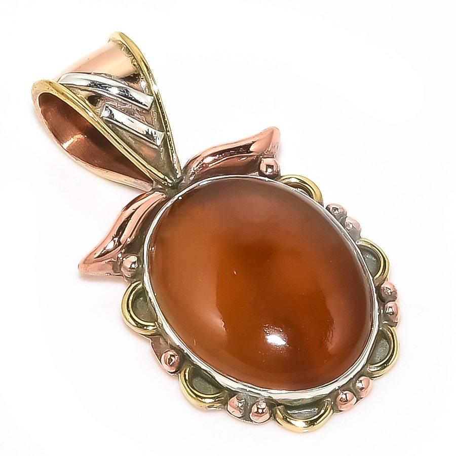 Natural Carnelian Gemstone Two Tone 925 Solid Sterling Silver Pendant 1.3 p7z03
Natural Carnelian Gemstone Two Tone 925 Solid Sterling Silver Pendant 1.3 p7z03