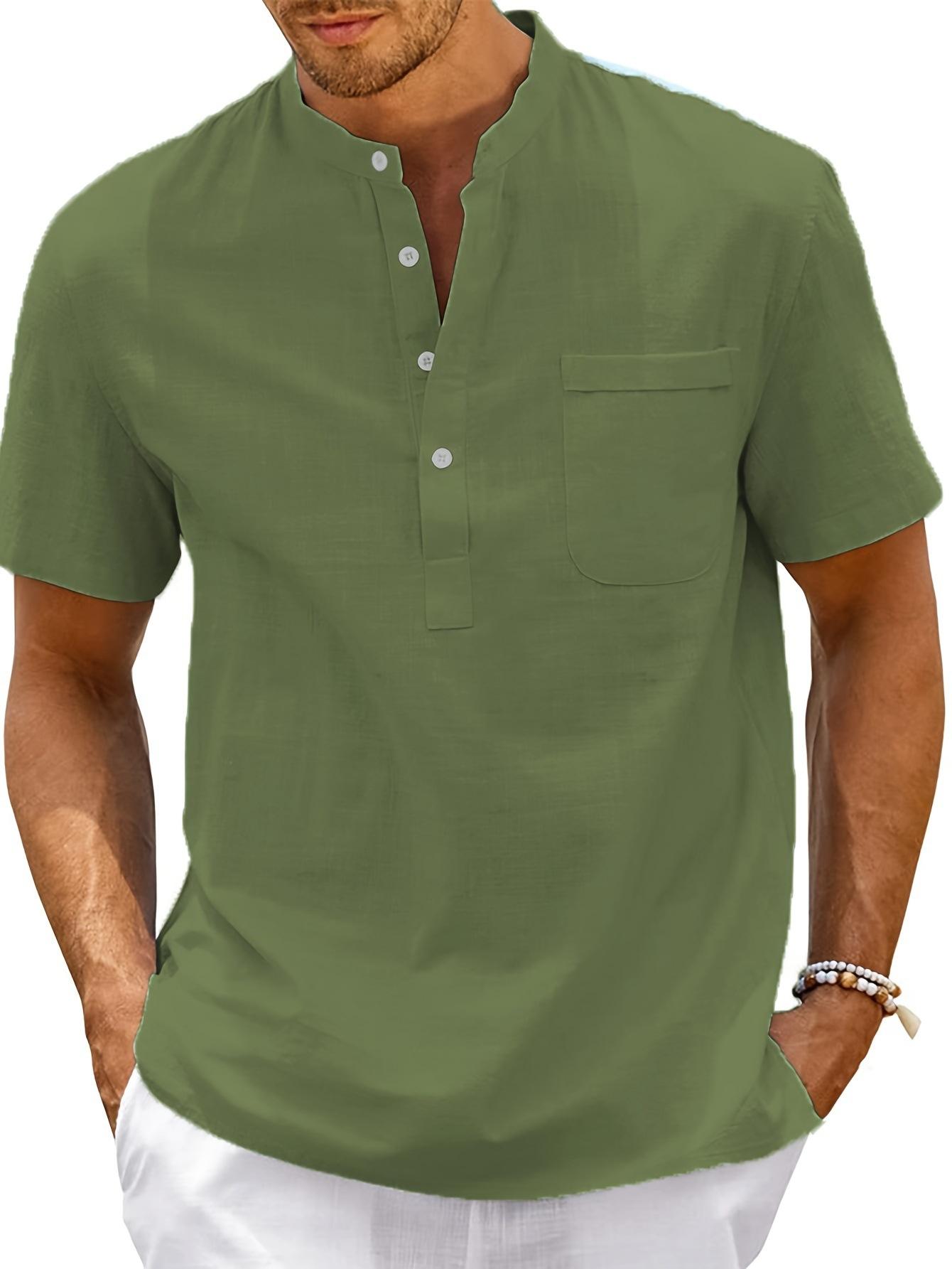 Men s short-sleeved pullover shirt large size solid color stand-up collar XXL армія зелений колір
Men s short-sleeved pullover shirt large size solid color stand-up collar XXL армія зелений колір