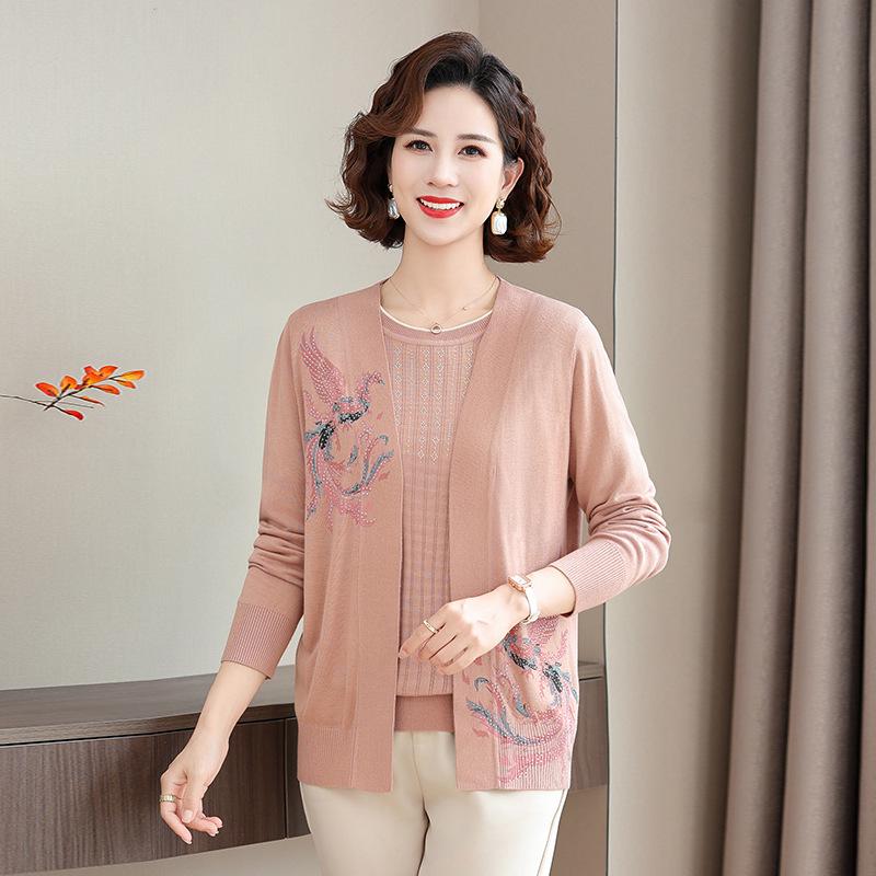 Mother s Short-Sleeved Cardigan & T-Shirt Set - Fashionable Knit Two-Piece for Middle-Aged Women, Ideal for Spring & Autumn 3XL (recommended 120-135 jin) оранжевый/розовый
Mother s Short-Sleeved Cardigan & T-Shirt Set - Fashionable Knit Two-Piece for Middle-Aged Women, Ideal for Spring & Autumn 3XL (recommended 120-135 jin) оранжевый/розовый