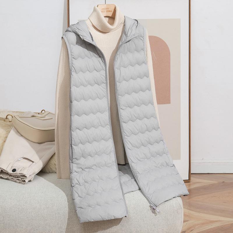 Осень и зима новая мода с капюшоном волнистый средней длины и длинный легкий женский жилет на молнии теплый тренд 3XL (150-85kg) серый
Осень и зима новая мода с капюшоном волнистый средней длины и длинный легкий женский жилет на молнии теплый тренд 3XL (150-85kg) серый