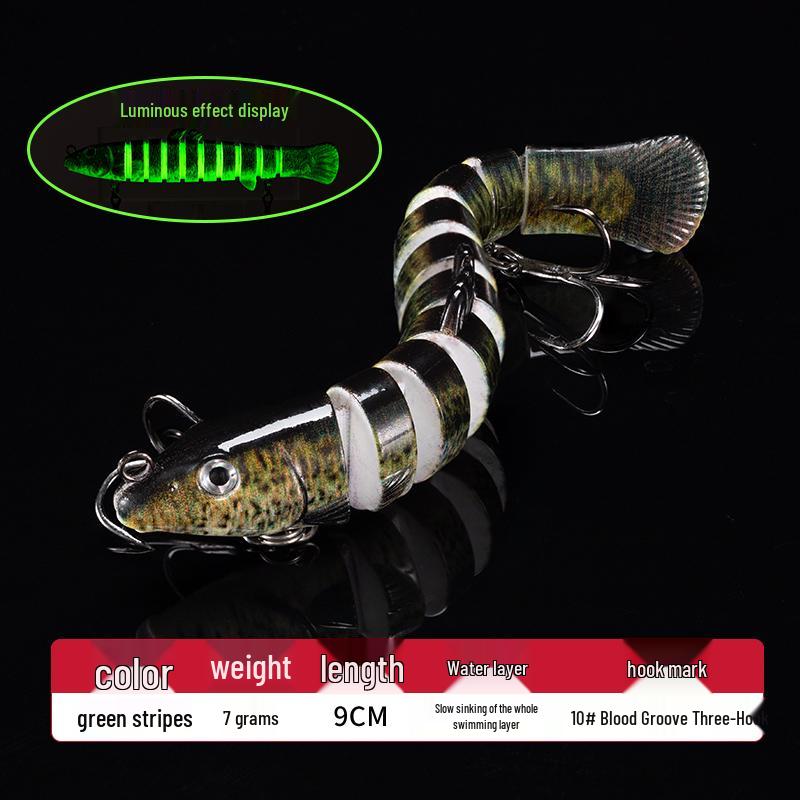 Multi-Jointed Loach Imitation Lure for Freshwater and Sea Fishing: Ideal for Asp, Bass, Black Carp, and Crucian Carp.
Multi-Jointed Loach Imitation Lure for Freshwater and Sea Fishing: Ideal for Asp, Bass, Black Carp, and Crucian Carp.