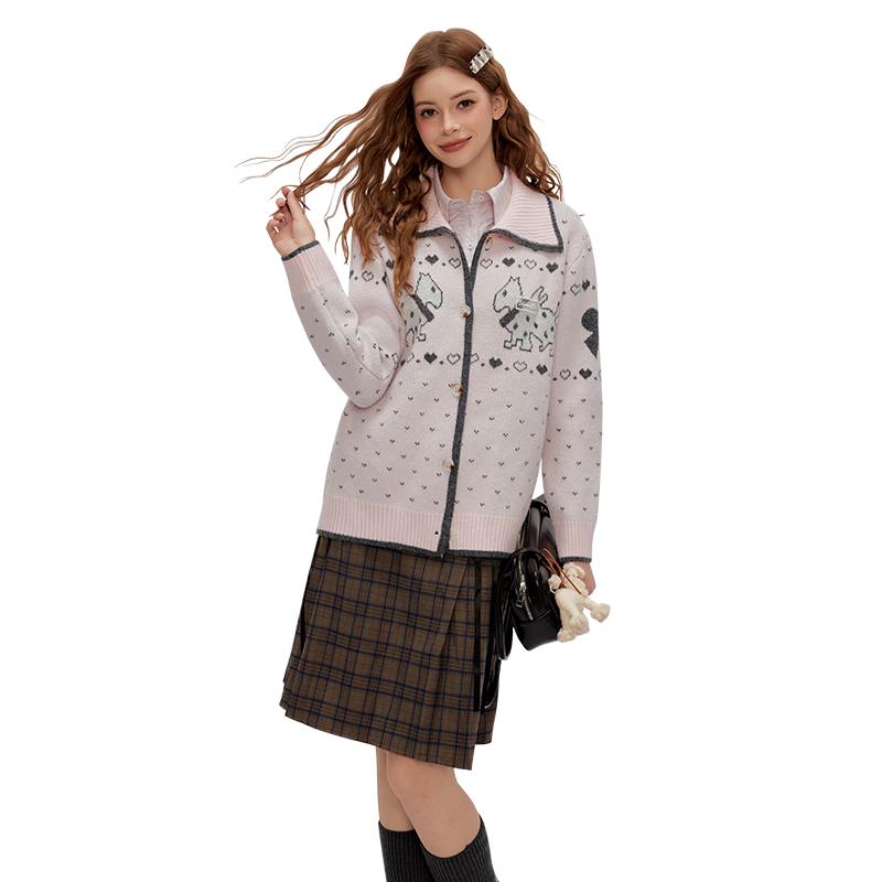 UNIFREE Women s Dog Jacquard Lapel Knit Cardigan One Size
UNIFREE Women s Dog Jacquard Lapel Knit Cardigan One Size