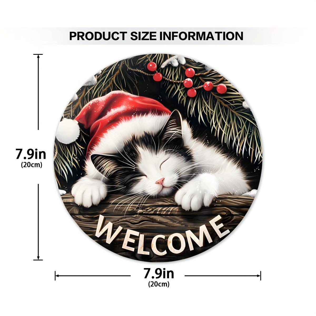 Christmas Welcome Sign - 20x20 cm, Wooden Round Hanging Decoration with Sleeping Cat Design, Perfect for Wreath Accents, New Ye
Christmas Welcome Sign - 20x20 cm, Wooden Round Hanging Decoration with Sleeping Cat Design, Perfect for Wreath Accents, New Ye