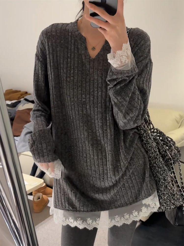 Dongdaemun Floral Lace Patchwork Pullover T-shirt Small темно-сірий
Dongdaemun Floral Lace Patchwork Pullover T-shirt Small темно-сірий