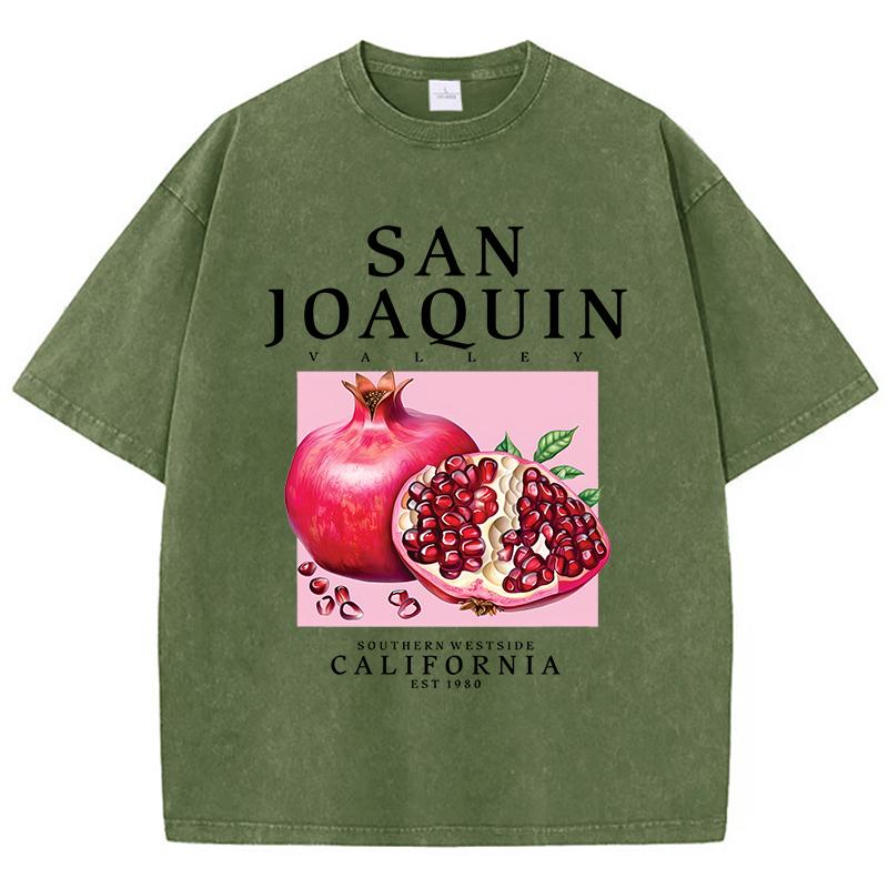 San Joaquin California Pomegranate Prints Washed TShirts Women Cotton Tops Distressed ONeck Comfortable T Shirt Summer Clothes S
San Joaquin California Pomegranate Prints Washed TShirts Women Cotton Tops Distressed ONeck Comfortable T Shirt Summer Clothes S