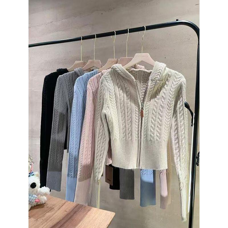 Gentle Cable Stitch Hooded Knit Cardigan Female Fall and Winter Korean Style Lazy Zipper Sweater Outwear Waist Trimming Short Tops Pink 2XL
Gentle Cable Stitch Hooded Knit Cardigan Female Fall and Winter Korean Style Lazy Zipper Sweater Outwear Waist Trimming Short Tops Pink 2XL