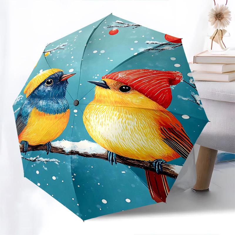 1pc Winter Wonderland Birds Auto-Folding Umbrella, Portable 3-Fold Design with 8-Bone Iron Frame, Perfect for Fans, Travelers, Daily Use, Festive Gift
1pc Winter Wonderland Birds Auto-Folding Umbrella, Portable 3-Fold Design with 8-Bone Iron Frame, Perfect for Fans, Travelers, Daily Use, Festive Gift