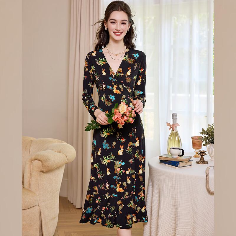 Bailuyu 2025 Autumn V-Neck Floral Print Tie-Waist Midi Tea Dress XL
Bailuyu 2025 Autumn V-Neck Floral Print Tie-Waist Midi Tea Dress XL