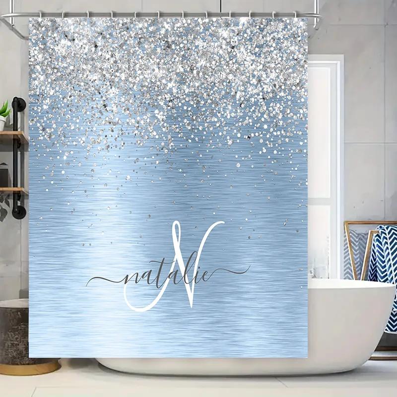 Shimmering Spa: Customizable Crystal Shower Curtain For Bathroom Decorations Light Blue Sparkle Pattern With Name P W60H190(CM)-1 Pcs
Shimmering Spa: Customizable Crystal Shower Curtain For Bathroom Decorations Light Blue Sparkle Pattern With Name P W60H190(CM)-1 Pcs