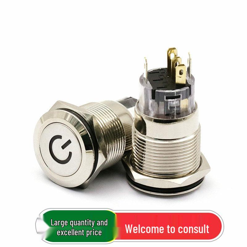 19mm Waterproof Metal Button Switch, Self-Resetting with Red LED Light, 6V.
19mm Waterproof Metal Button Switch, Self-Resetting with Red LED Light, 6V.