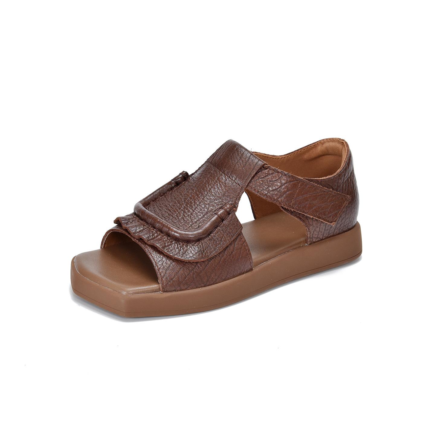 Johnature Genuine Leather Peep Toed Sandals Retro Versatile Square Toe Flat Women s Shoes 35 коричневый
Johnature Genuine Leather Peep Toed Sandals Retro Versatile Square Toe Flat Women s Shoes 35 коричневый