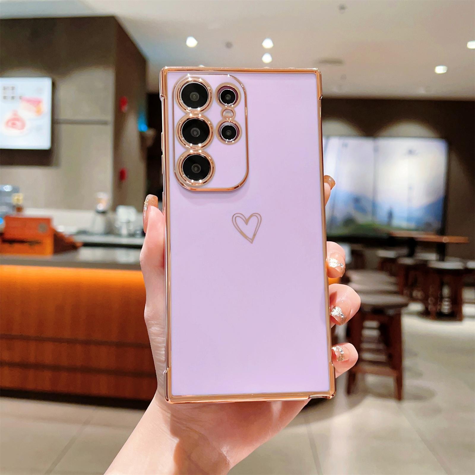 For Samsung Galaxy S25 Ultra Case Love Heart Pattern TPU Phone Cover Electroplating Edge Purple
For Samsung Galaxy S25 Ultra Case Love Heart Pattern TPU Phone Cover Electroplating Edge Purple