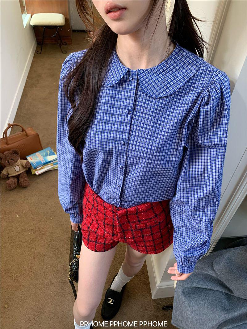 Women s Blue Plaid Doll Collar Shirt – French Design, Inner Layer, Long Sleeve, Autumn/Winter 2025. XL (Recommended for 125-140 jins) синий
Women s Blue Plaid Doll Collar Shirt – French Design, Inner Layer, Long Sleeve, Autumn/Winter 2025. XL (Recommended for 125-140 jins) синий